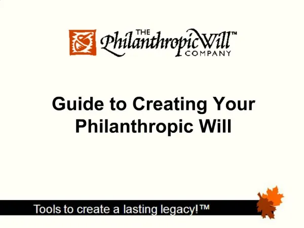 Guide to Creating Your Philanthropic Will