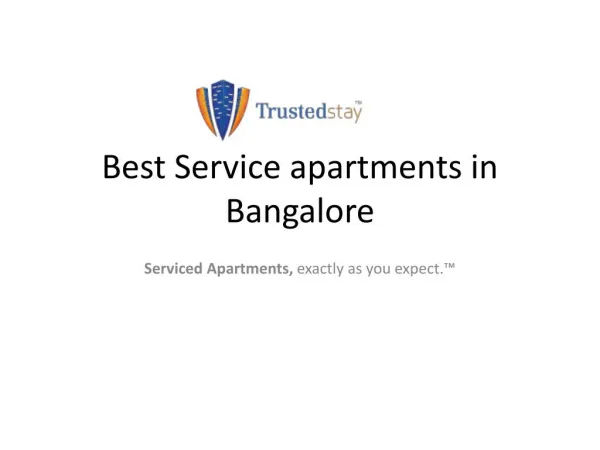 Best Service apartments in Bangalore