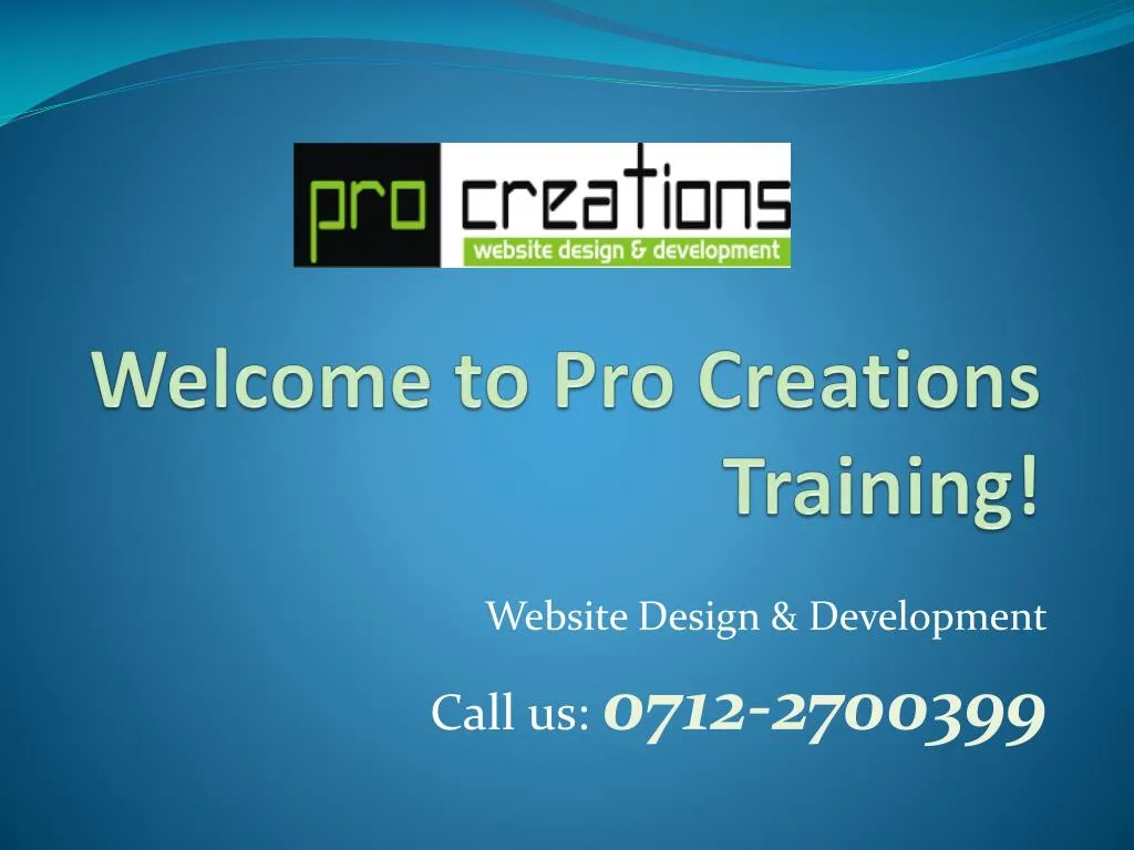 welcome to pro creations training