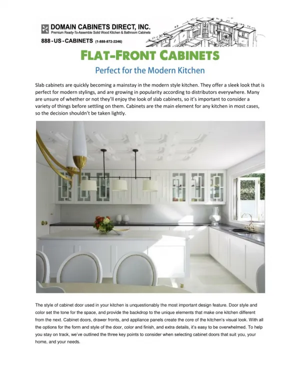Flat-Front Cabinets Perfect for the Modern Kitchen