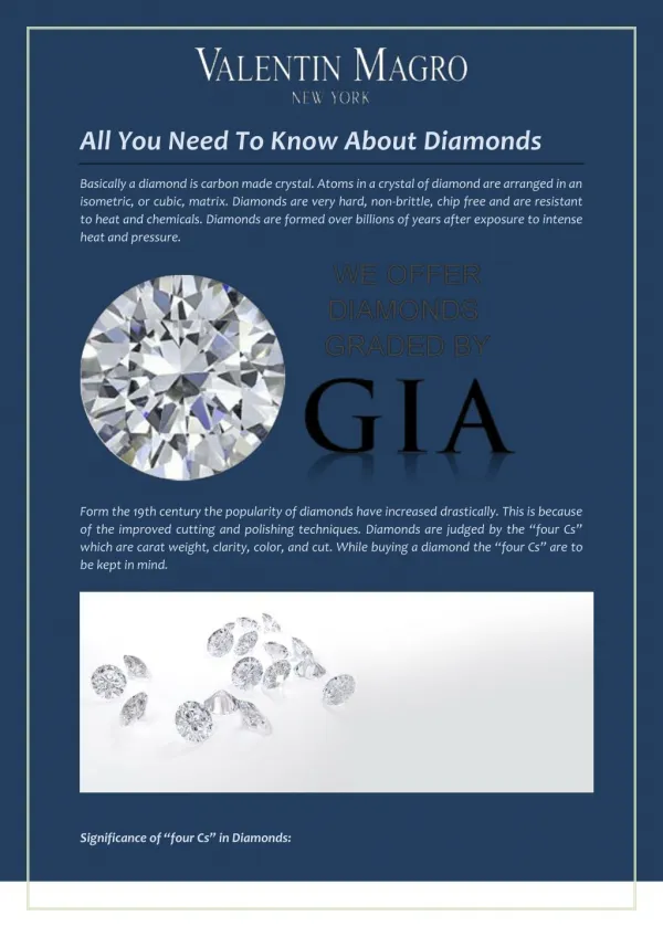 All You Need To Know About Diamonds