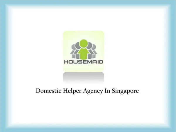 Domestic Helper Singapore