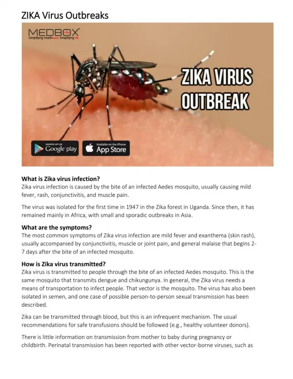 ZIKA Virus Outbreaks