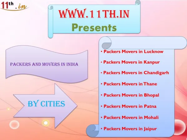 Packers and Movers in Kanpur @ http://www.11th.in/packers-and-movers-kanpur/