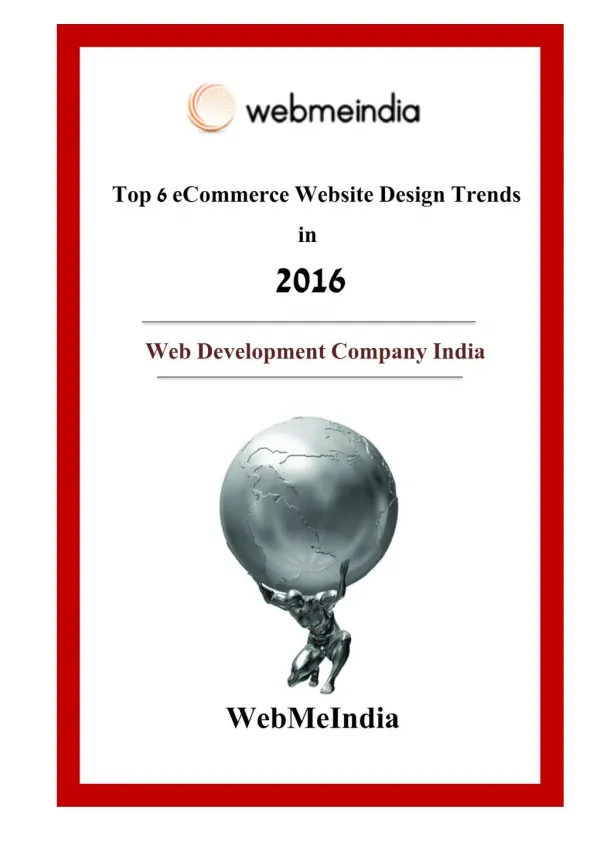 Top 6 eCommerce Website design trends in 2016