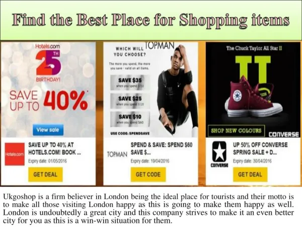 Find the Best Place for Shopping items