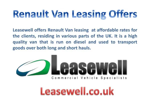 Renault Van Leasing Offers
