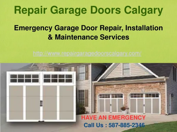 Calgary Garage Door Repair Services – Repair Garage Doors Calgary