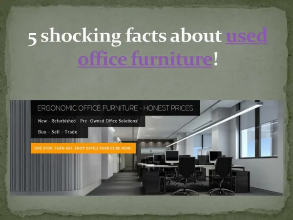 5 Shocking Facts About Buying Used Office Furniture In California