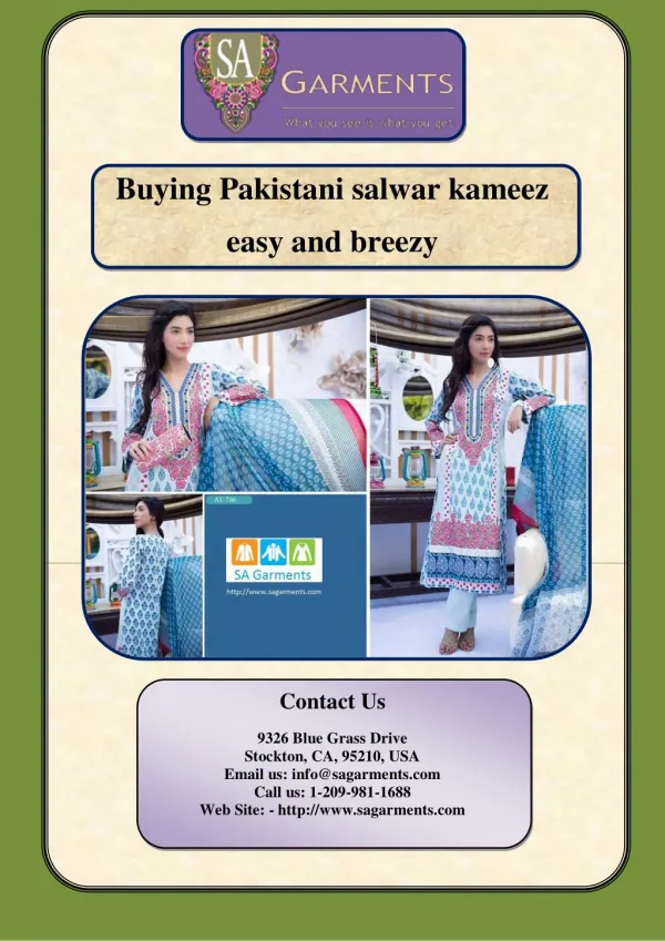 Buying Pakistani salwar kameez easy and breezy