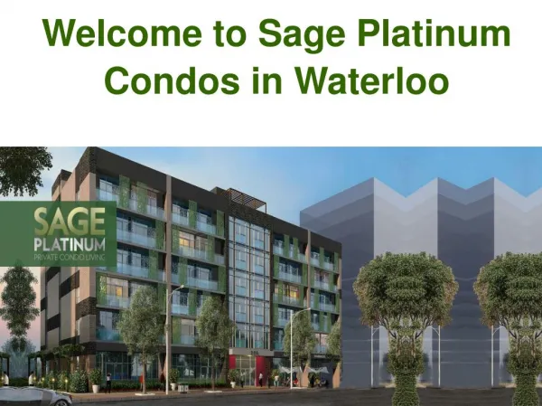 Sage Platinum Condos Waterloo | $199,900 | Get VIP Access