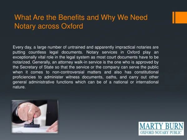 What Are the Benefits and Why We Need Notary across Oxford