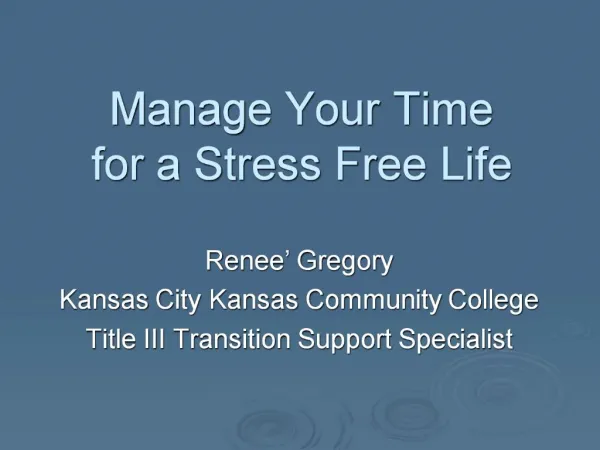 Manage Your Time for a Stress Free Life