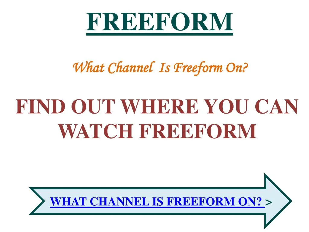 freeform what channel is freeform on