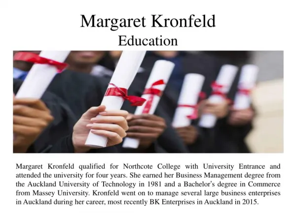 Margaret Kronfeld And His Education