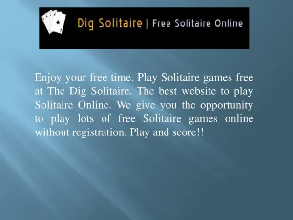 Enjoy Solitaire Online