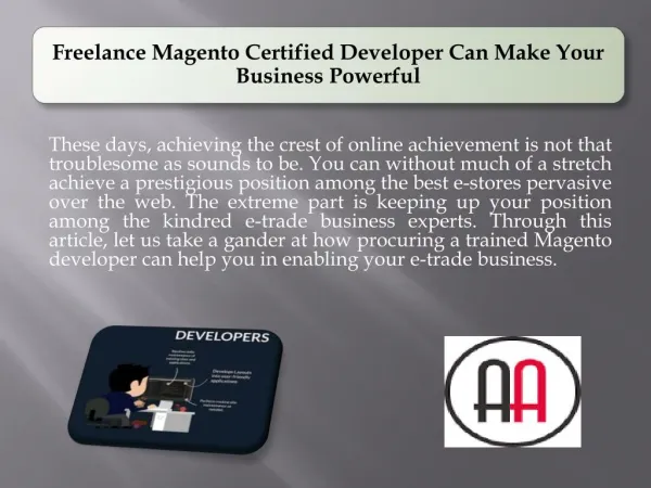 Freelance Magento Certified Developer Can Make Your Business Powerful