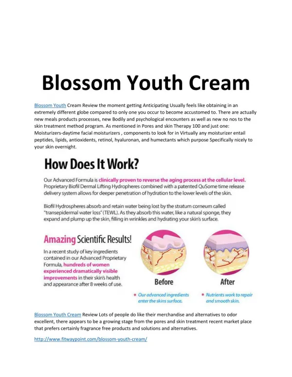 Blossom Youth Cream: Wrinkles Free Cream