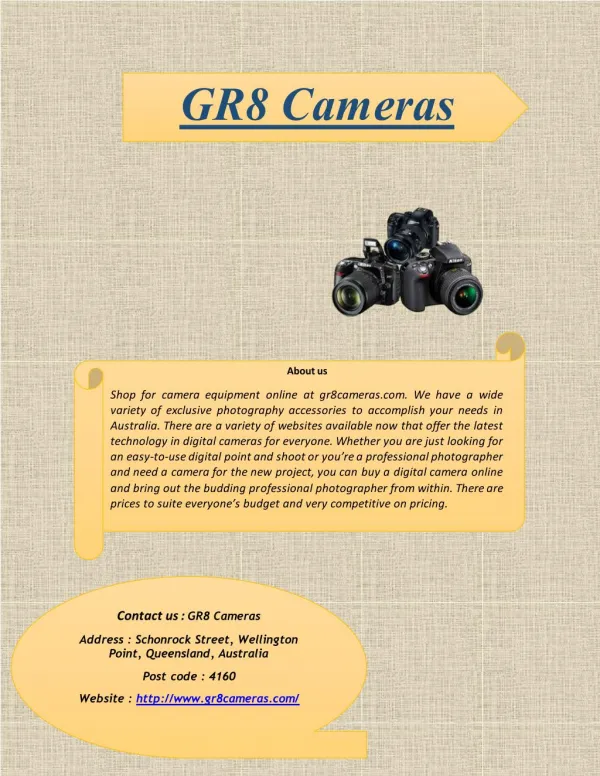 Find Cameras Equipment Online