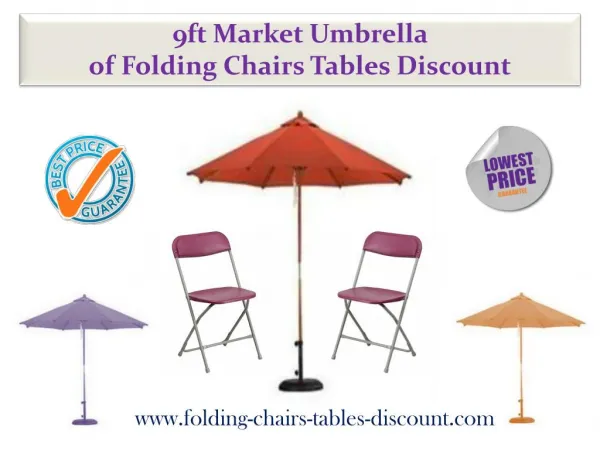 9ft Market Umbrella of Folding Chairs Tables Discount