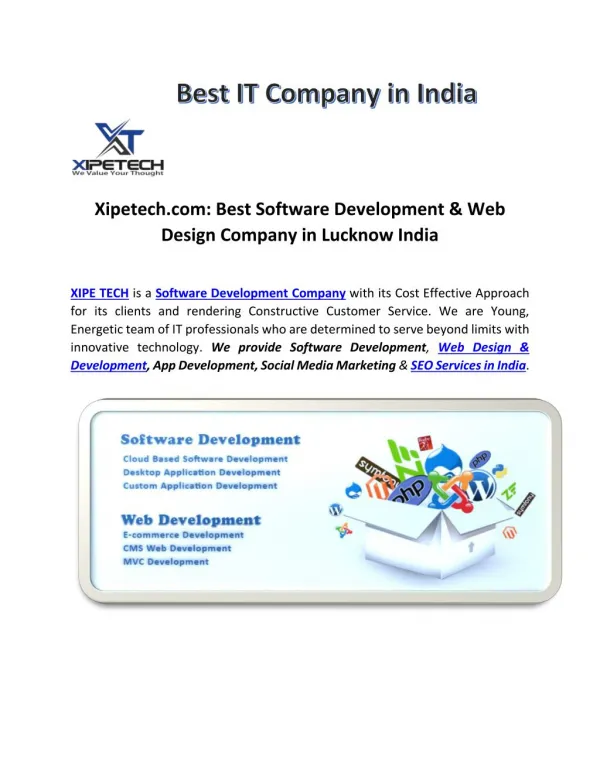 Xipetech: Software Development, Web Design, SEO Company Lko