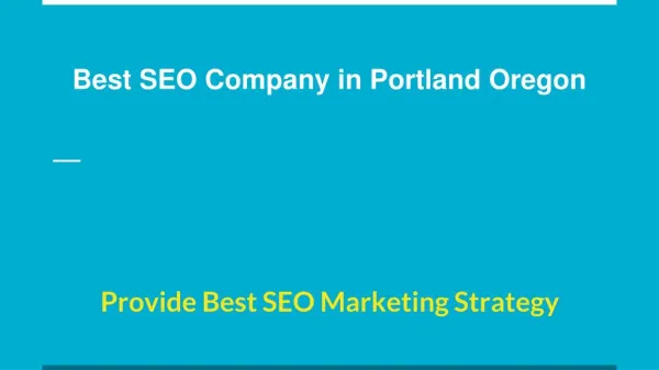 Best SEO Company in Portland Oregon