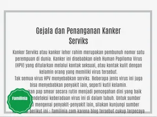 Gejala Kanker Serviks dan Tingkatannya - slide 1