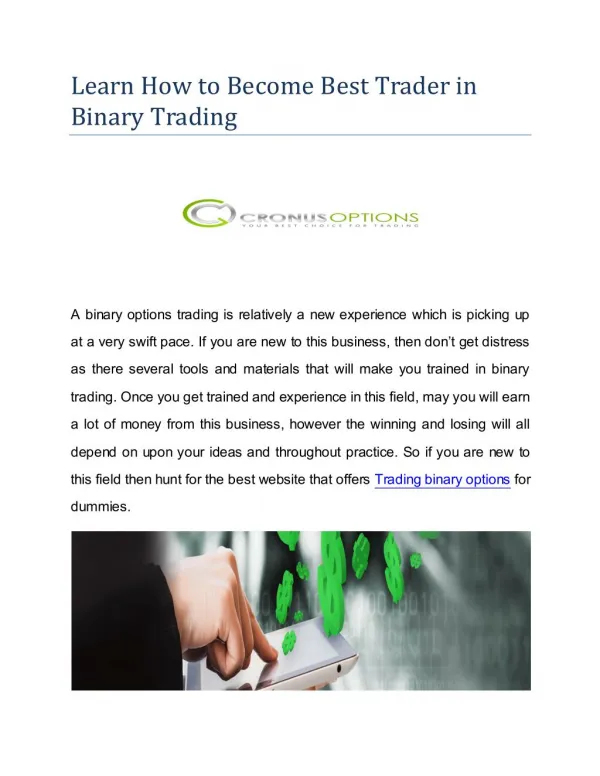 Learn How to Become Best Trader in Binary Trading