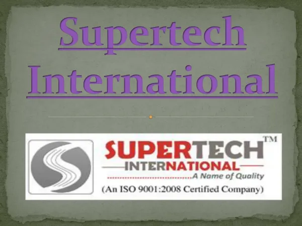A Present Global Cement Industry of Supertech International