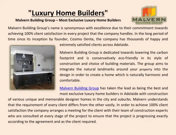 Luxury Home Builders