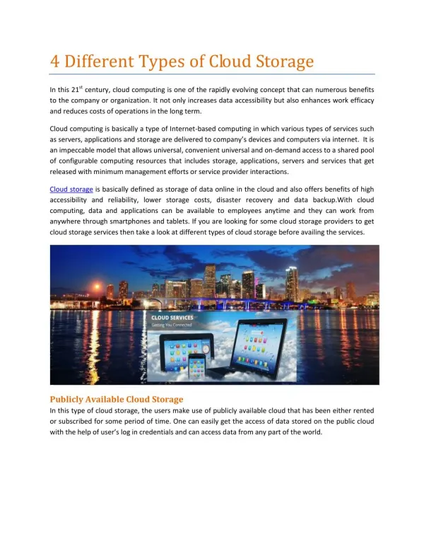 4 Different Types of Cloud Storage
