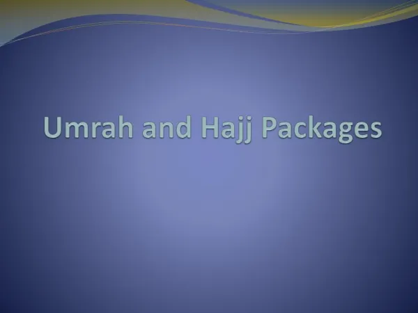 Umrah and Hajj 2016