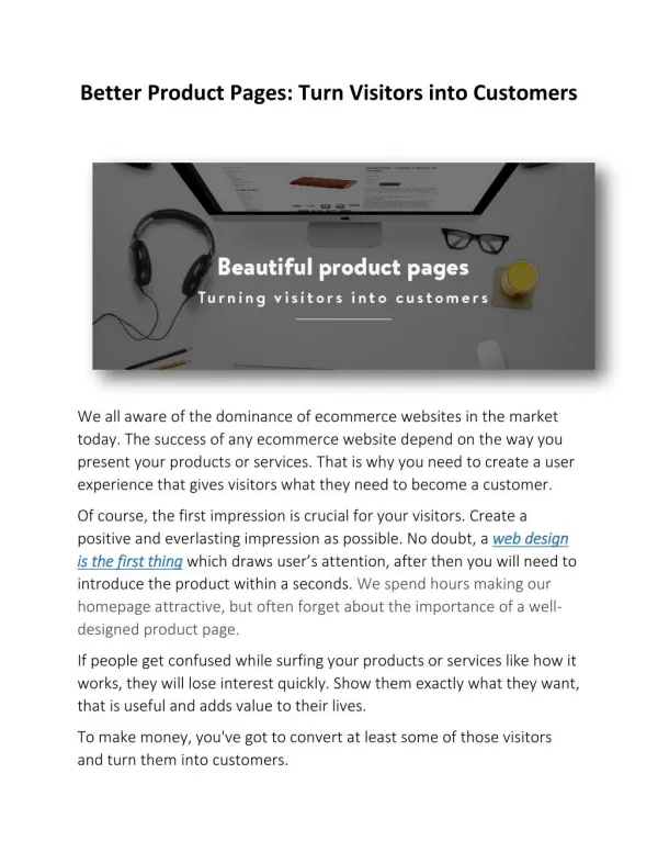 Better Product Pages: Turn Visitors into Customers
