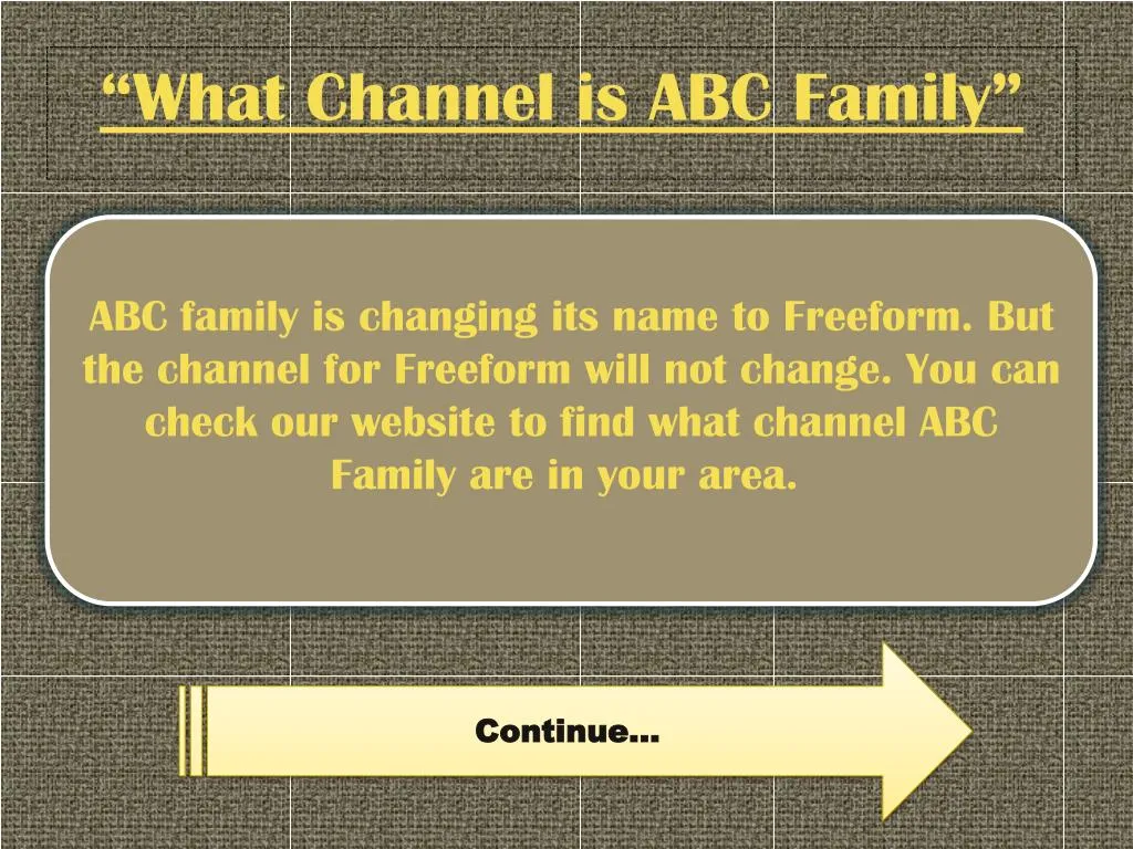 what channel is abc family