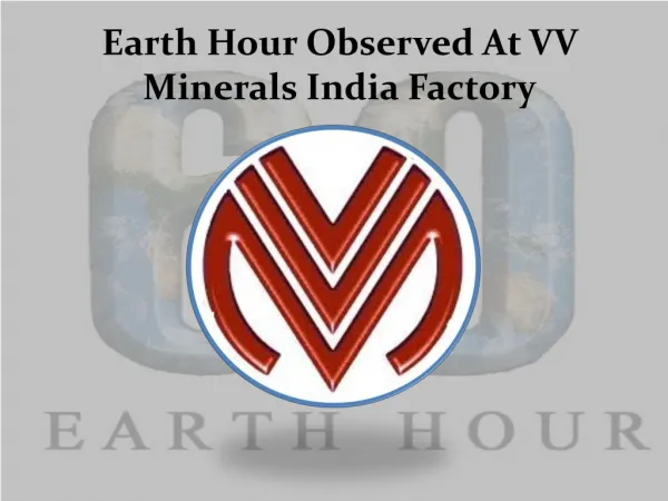 Earth Hour Observed At VV Minerals India Factory