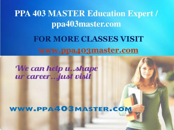 PPA 403 MASTER Education Expert / ppa403master.com