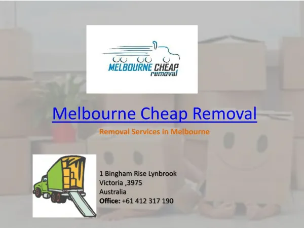 Melbourne cheap removal - Removalist Melbourne