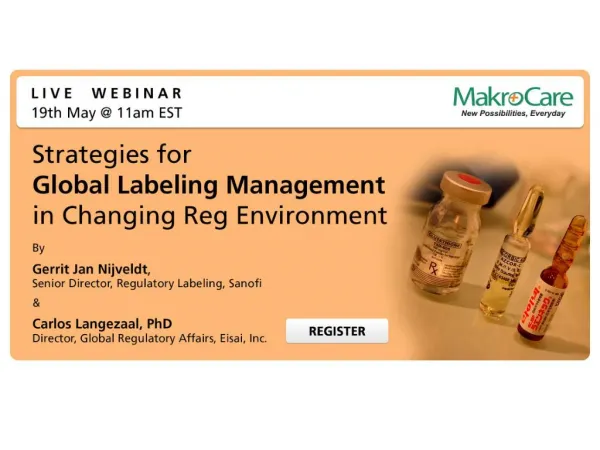 Webinar: Strategies for Global Labeling Management in Changing Reg Environment