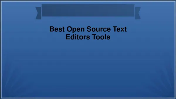 Best Open Source Text Editors Tools