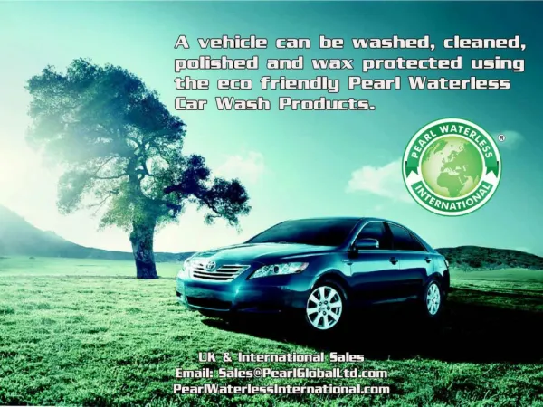 We help save the environment, Pearl Waterless Car Care