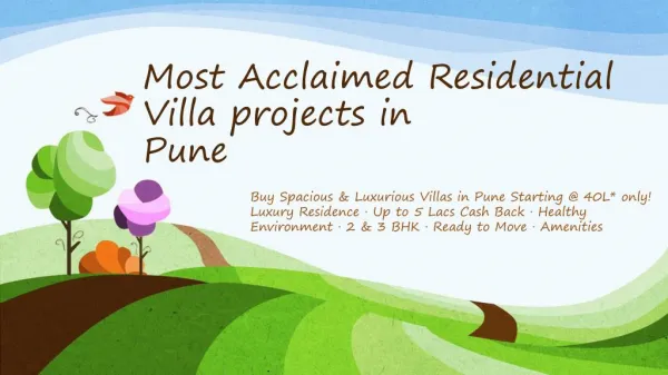 Most Acclaimed Residential Villa projects inPune