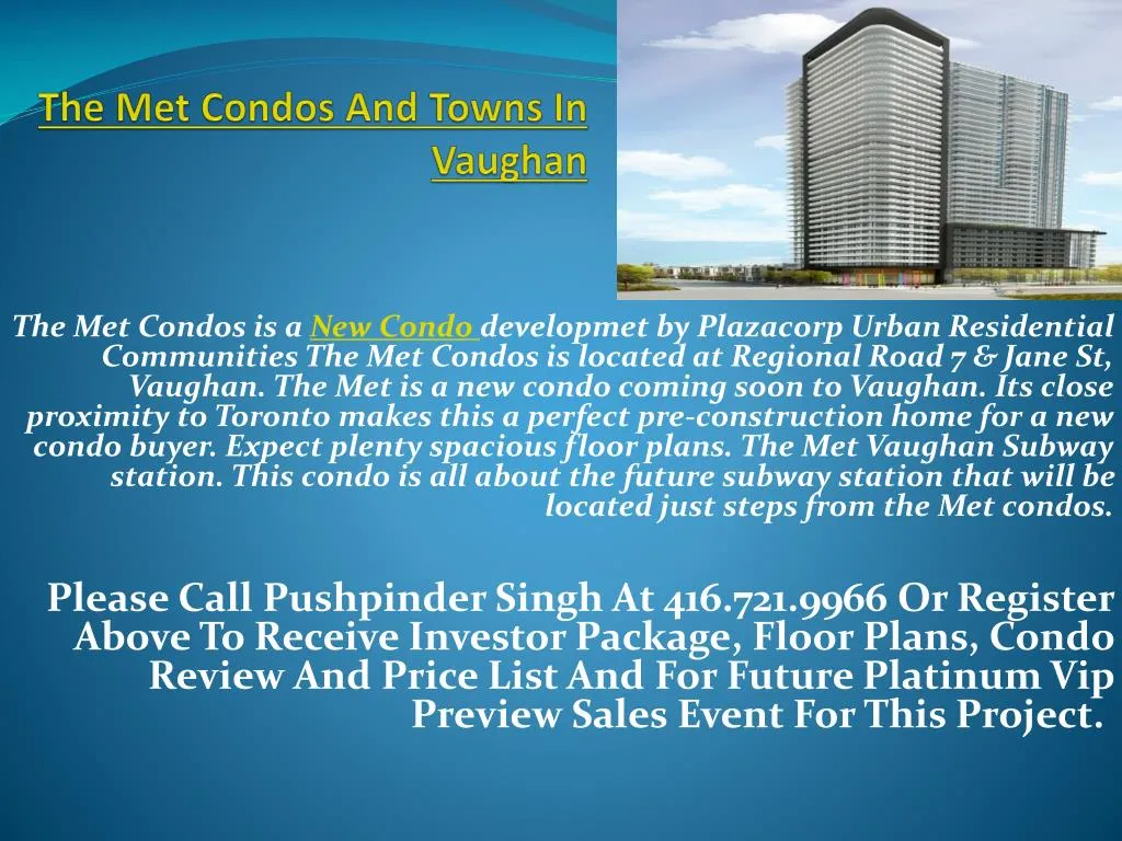 the met condos and towns in vaughan