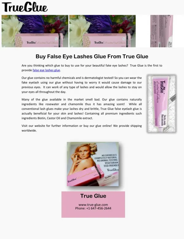 Buy False Eye Lashes Glue From True Glue