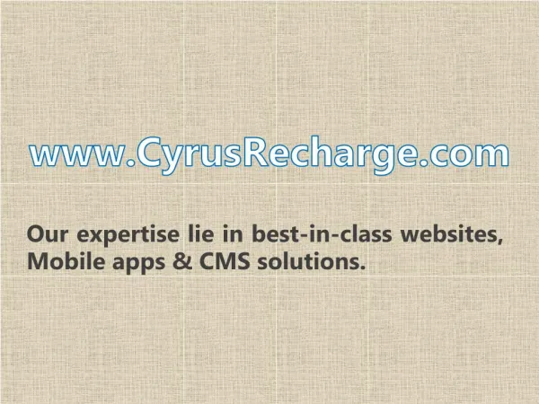 Cyrus Recharge Offering Software & API