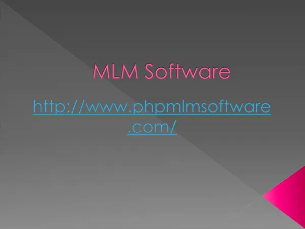 MLM Software | PHP MLM Software