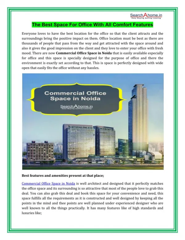 Commercial Office Space in Noida