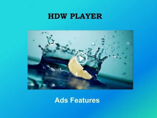 HDW Player - Ad Features