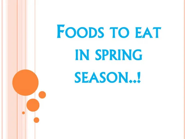 Foods To Eat in Spring Season