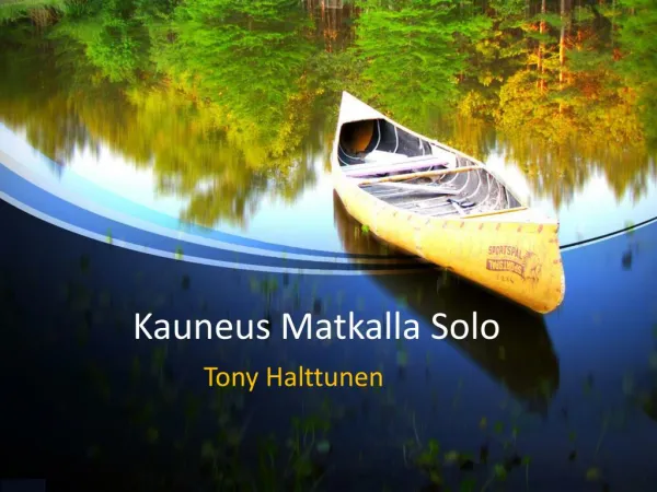 Kauneus Matkalla Solo Tony Halttunen