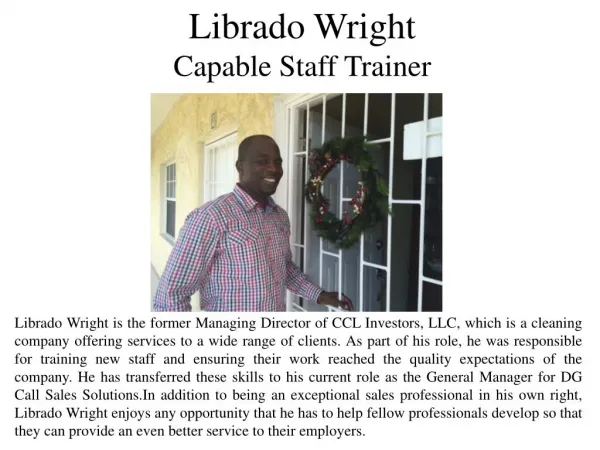 Librado Wright A Capable Staff Trainer
